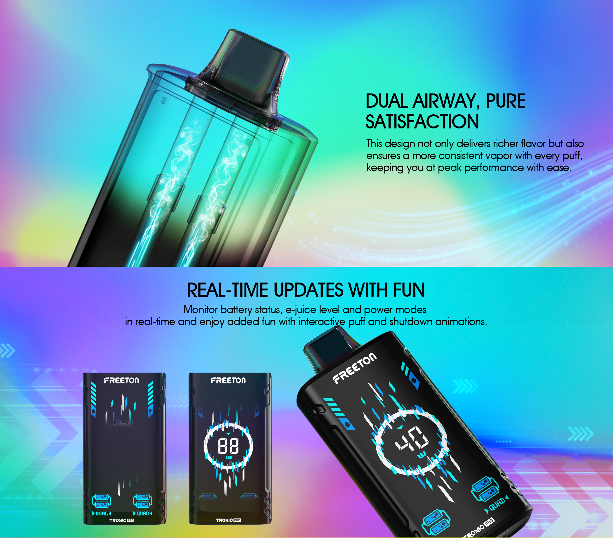Freeton Tronic PRO Bar DTL 30000 Puffs Quad Mesh Coil Dubai
