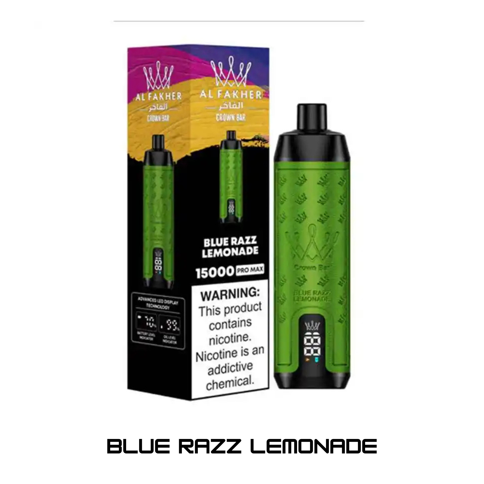 Al Fakher Crown Bar Pro Max 15000 Puffs Disposable Vape  0.5% 5mg NIC