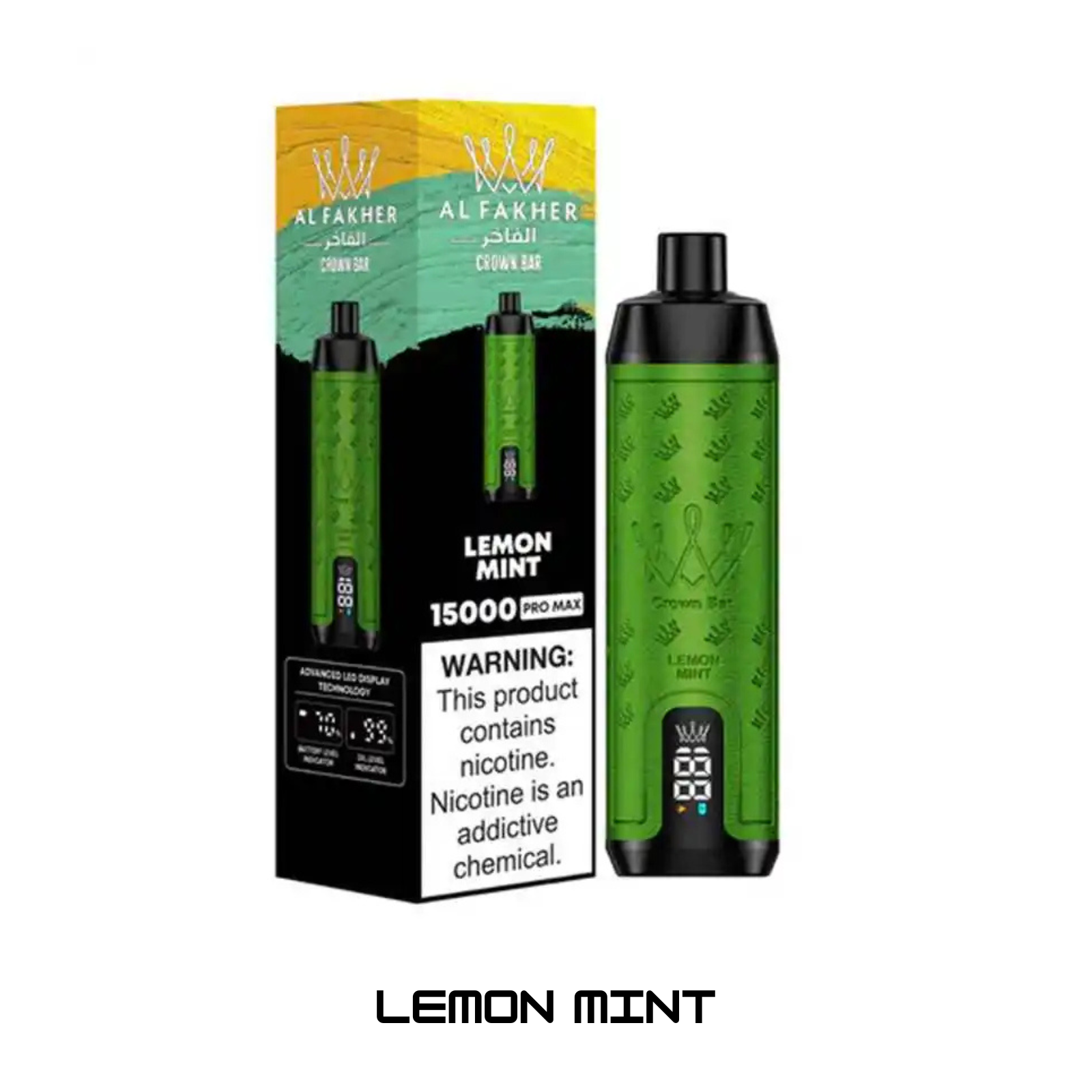 Al Fakher Crown Bar Pro Max 15000 Puffs Disposable Vape 5% 50mg NIC