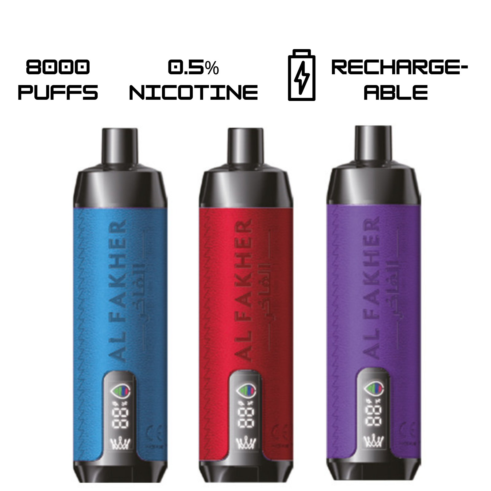 Al Fakher Crown Bar DTL Shisha Hookah 8000 Puffs Disposable Vape 0.5% 5mg Nic