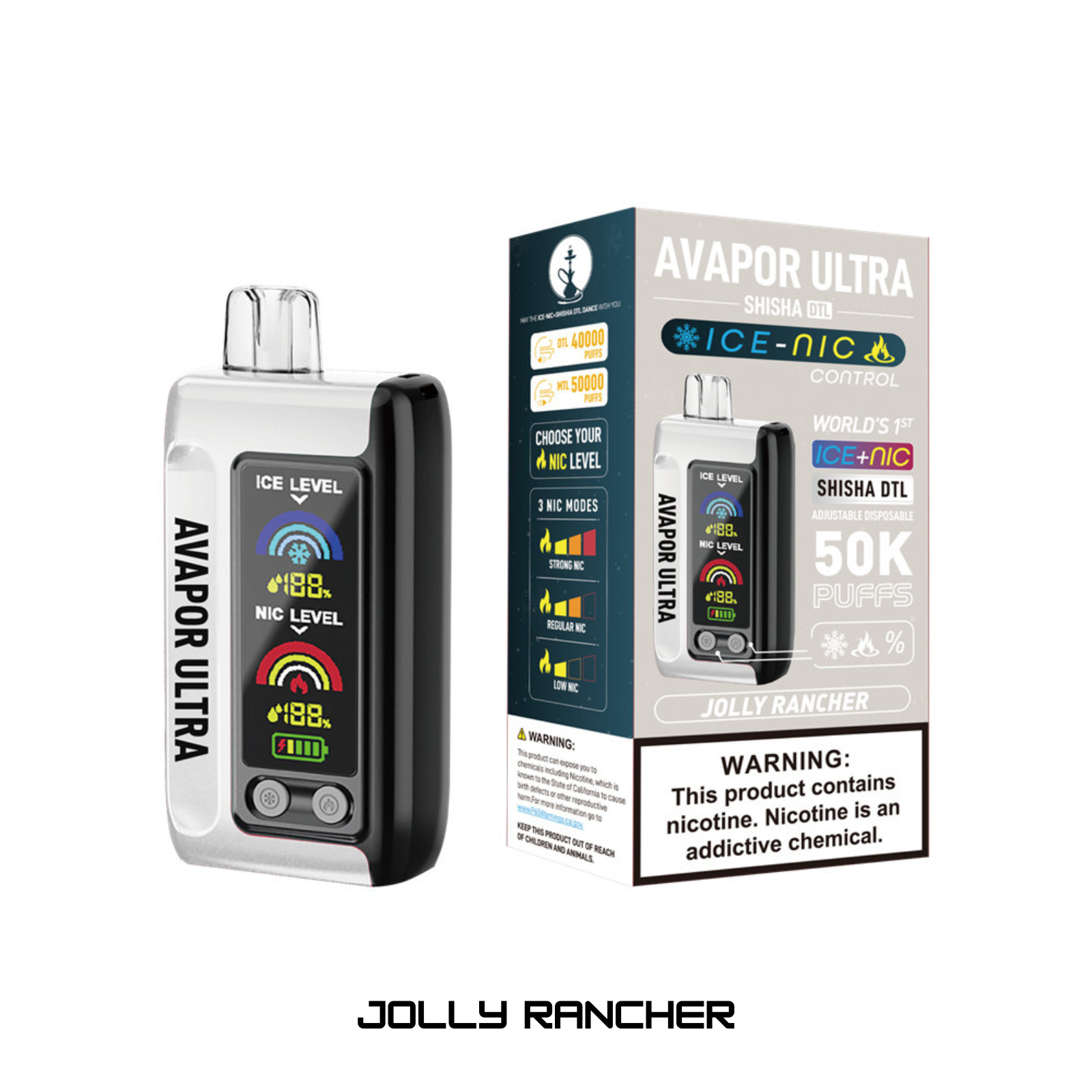 Avapor Ultra Geek Bomb 60000 Puffs Ice & Nic Control Disposable Vape 5% 50mg NIC