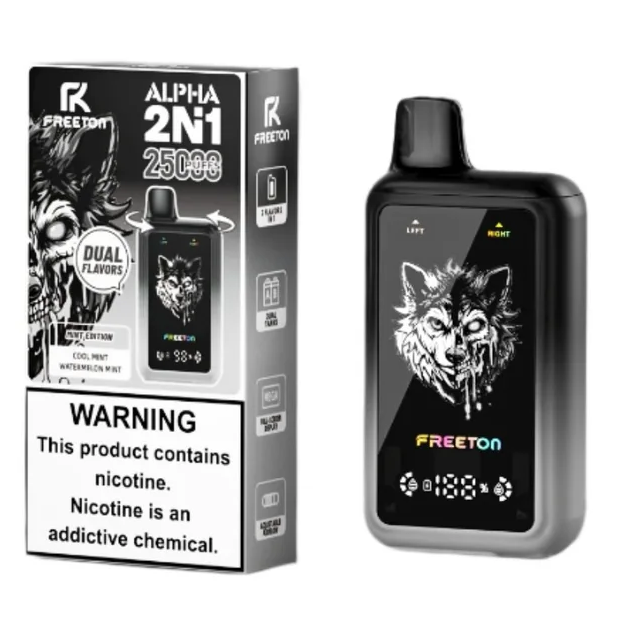 Freeton Alpha 2 Flavors in 1 Dual Flavor 25000 Puffs Disposable Vape 2% 20mg 5% 50mg Nic