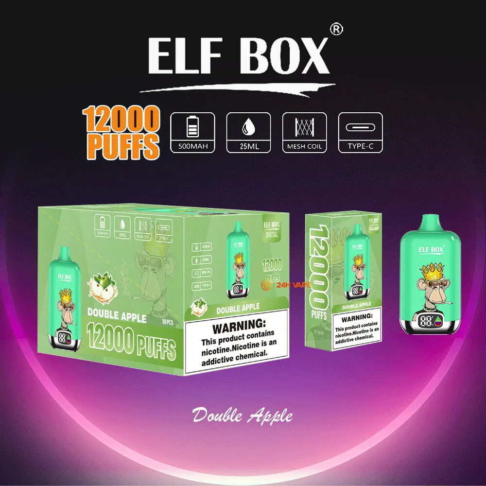 Elf Box Digital 12000 Puffs Disposable Vape 0% 0mg Nic Free 5% 50mg Nic