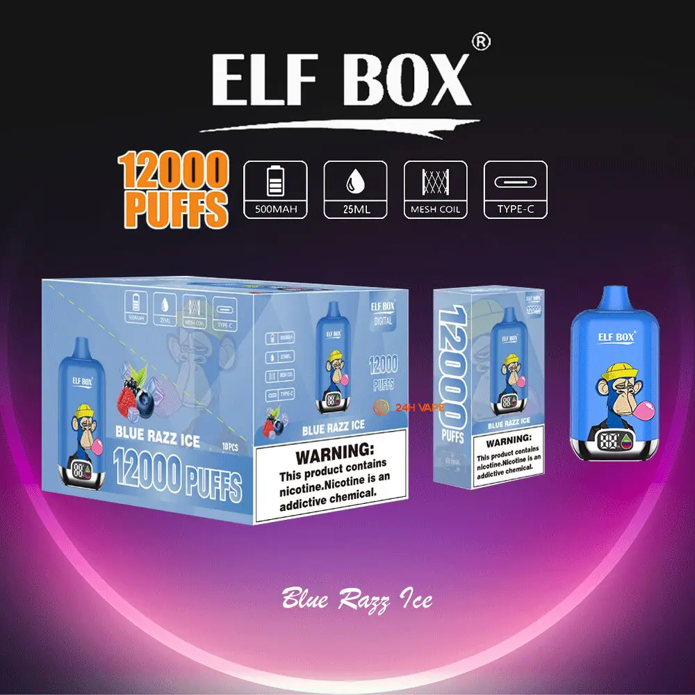 Elf Box Digital 12000 Puffs Disposable Vape 0% 0mg Nic Free 5% 50mg Nic