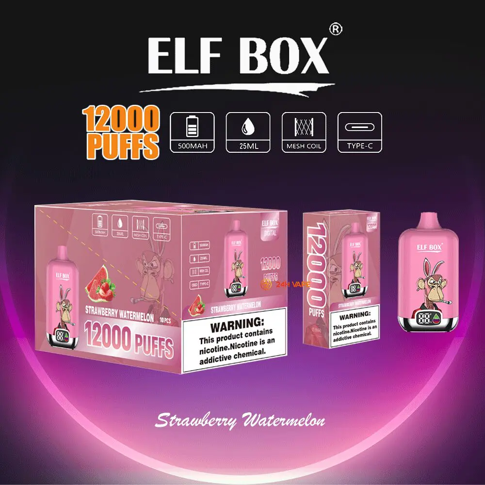 Elf Box Digital 12000 Puffs Disposable Vape 0% 0mg Nic Free 5% 50mg Nic