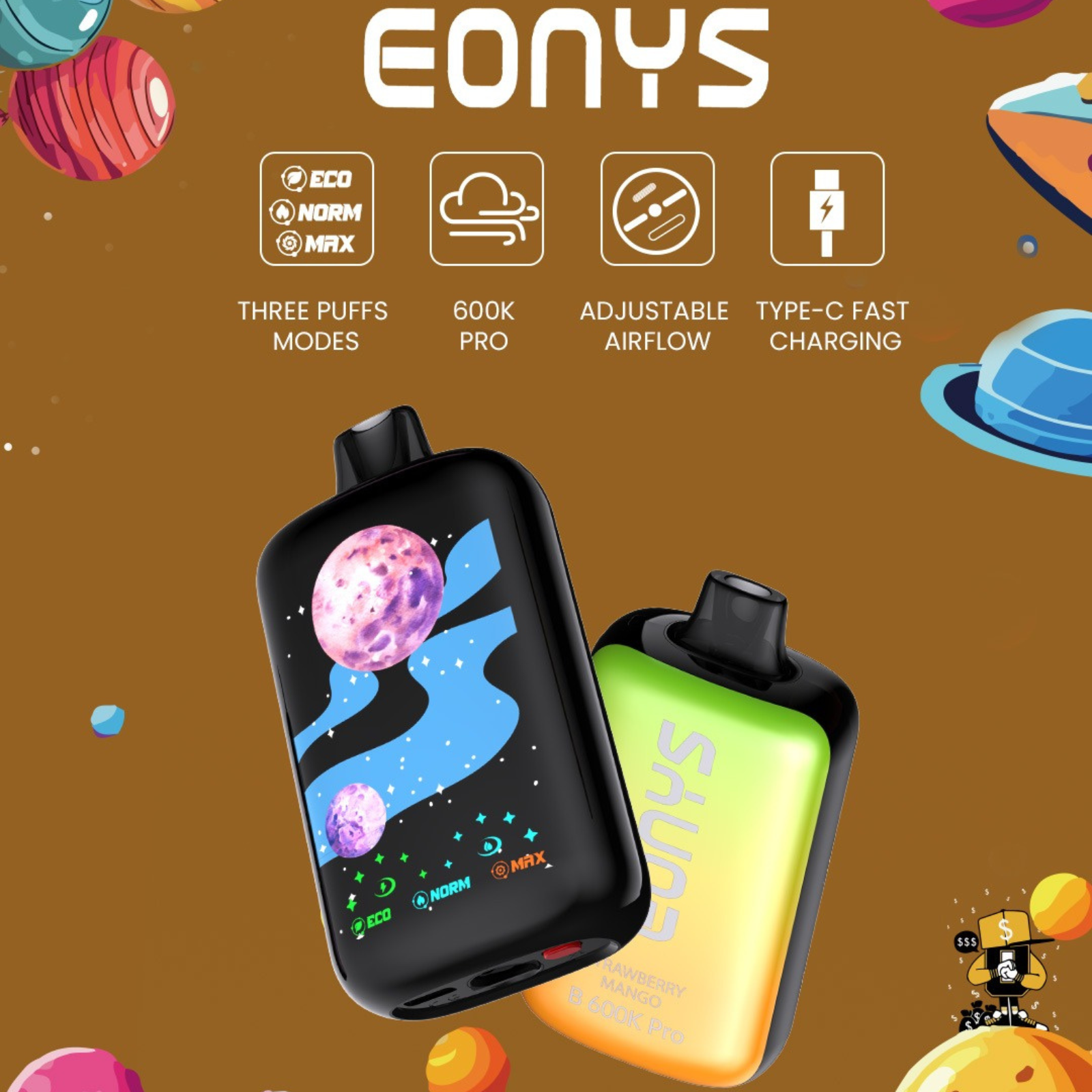 Eonys B600K Pro 600000 Puffs Disposable Vape 5% 50mg NIC