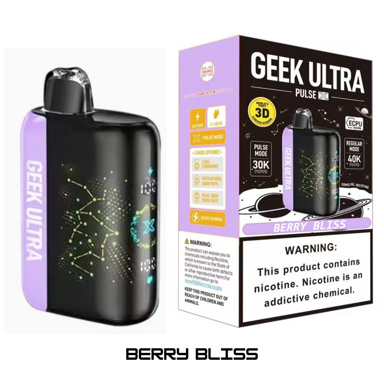 Geek Ultra Pulse X 40000 Puffs Disposable Vape 5% 50mg NIC