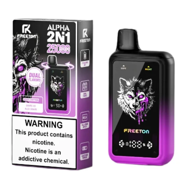 Freeton Alpha 2 Flavors in 1 Dual Flavor 25000 Puffs Disposable Vape 2% 20mg 5% 50mg Nic