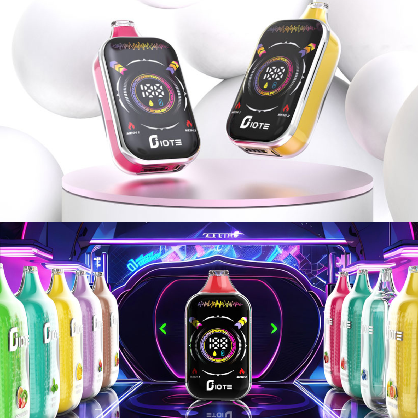 IQTE 50000 Puffs Dual Mesh RGB Full-Screen 38ml E-Liquid