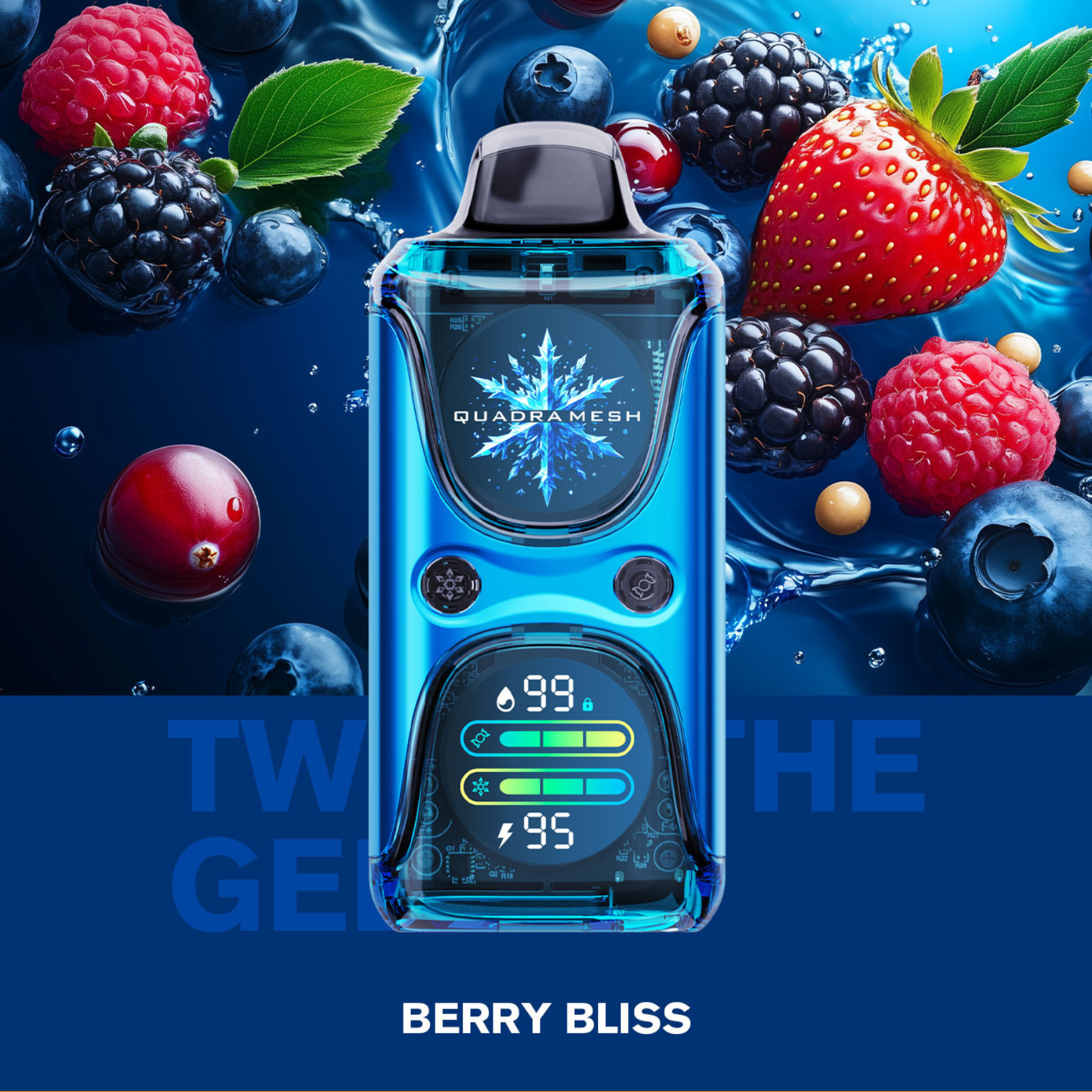 KEYSTONE Tweak Geek 60000 Puffs Adjustable Coolness & Sweetness Quadra Mesh Disposable Vape 5% 50mg NIC