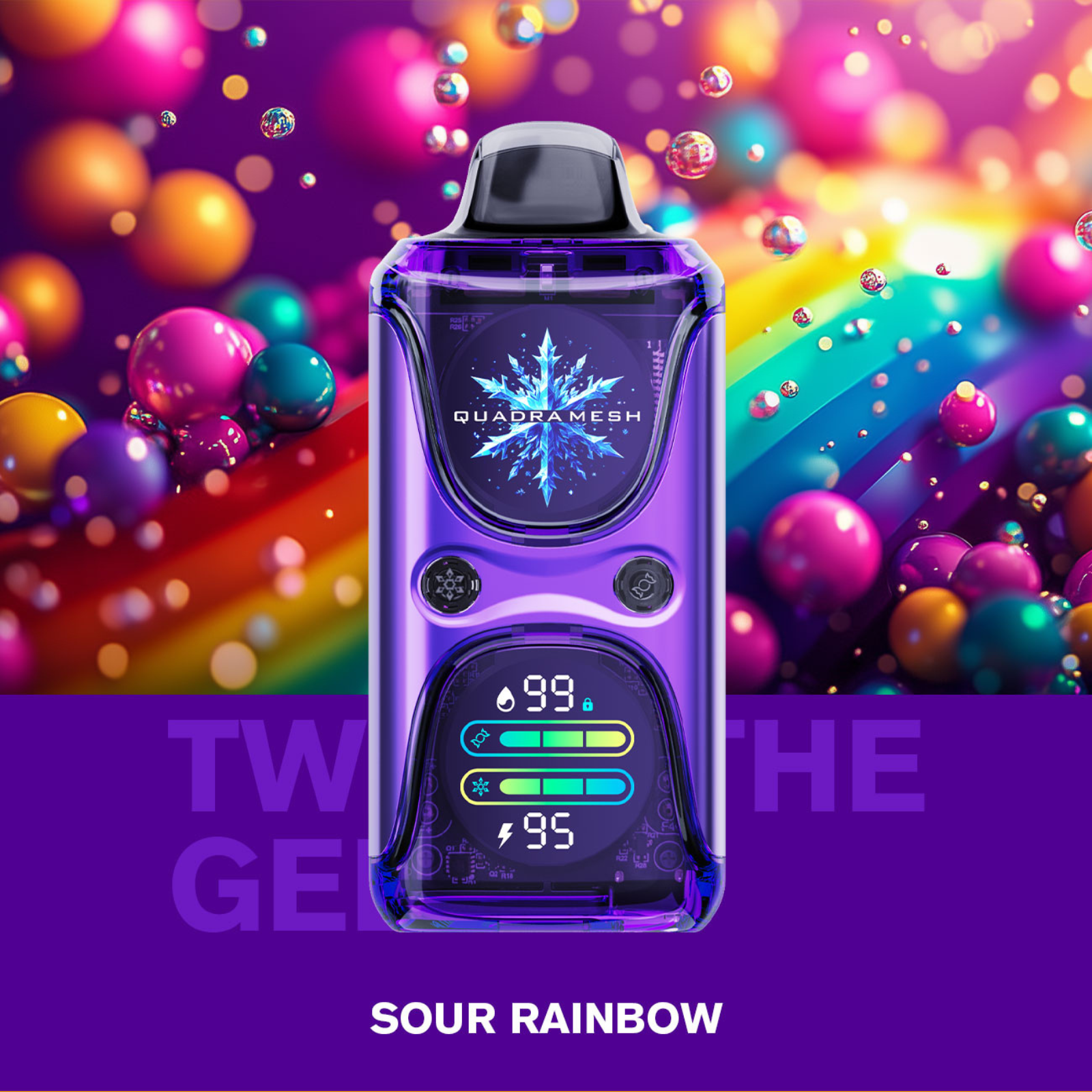 KEYSTONE Tweak Geek 60000 Puffs Adjustable Coolness & Sweetness Quadra Mesh Disposable Vape 5% 50mg NIC