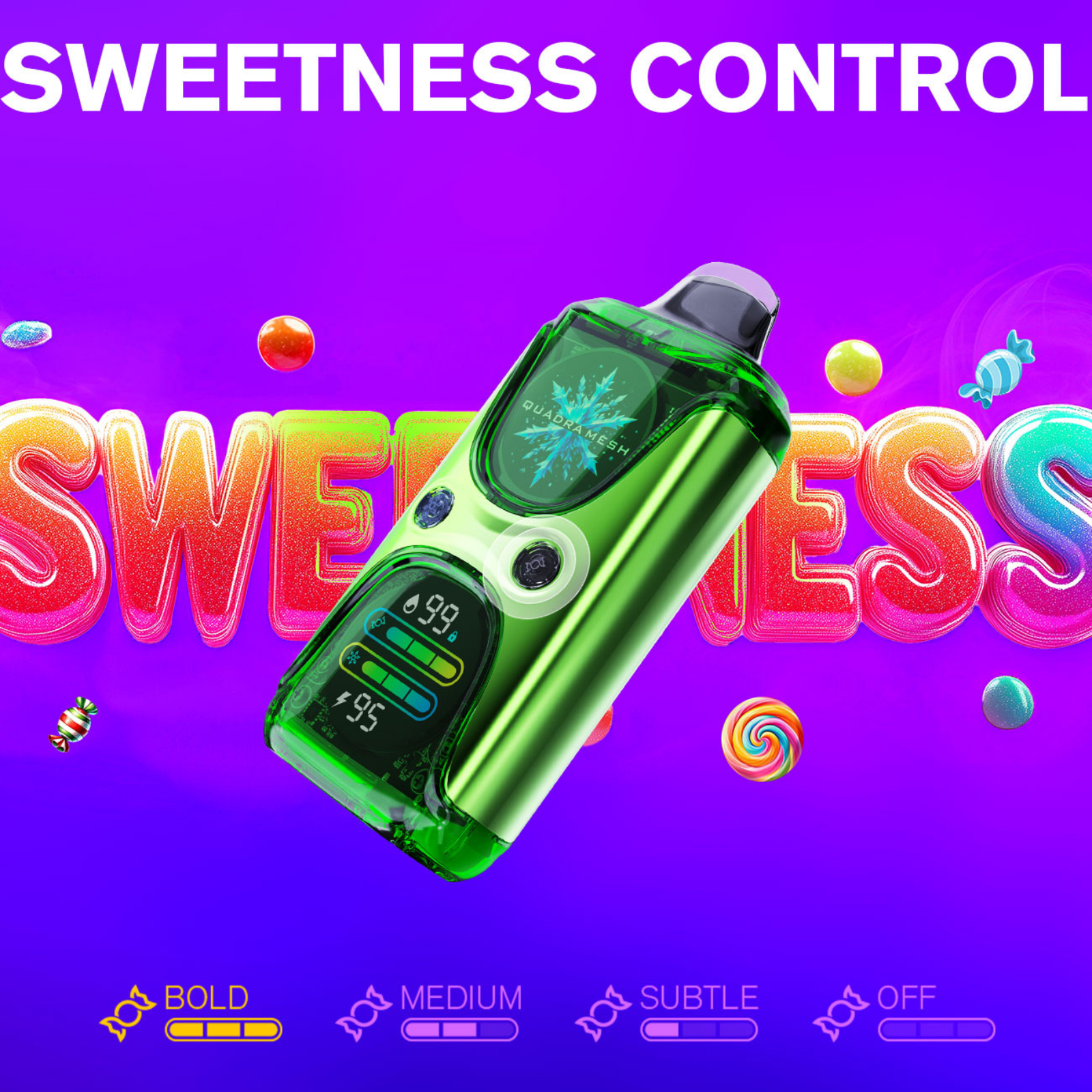KEYSTONE Tweak Geek 60000 Puffs Adjustable Coolness & Sweetness Quadra Mesh Disposable Vape 5% 50mg NIC