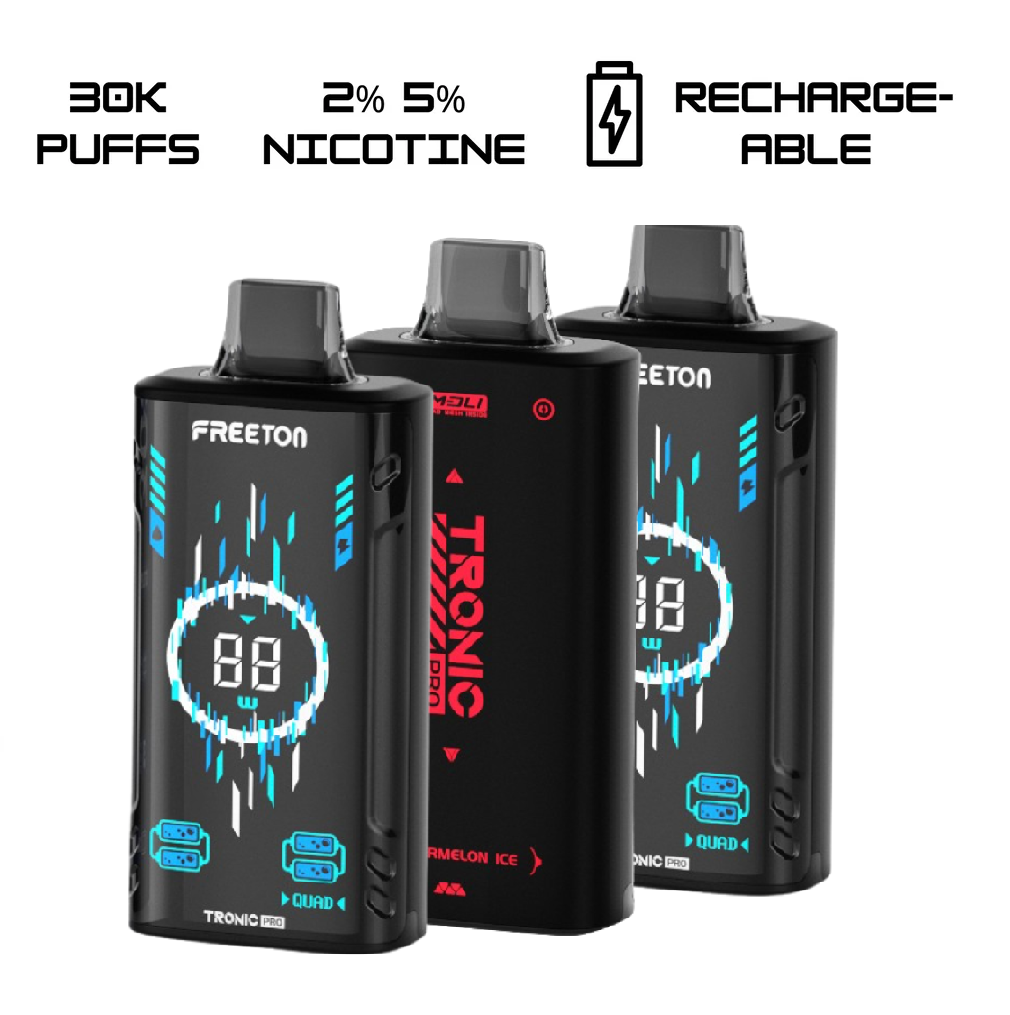 Freeton Tronic PRO Bar Shisha Hookah DTL 30000 Puffs Disposable Vape 2% 20mg 5% 50mg NIC Salt