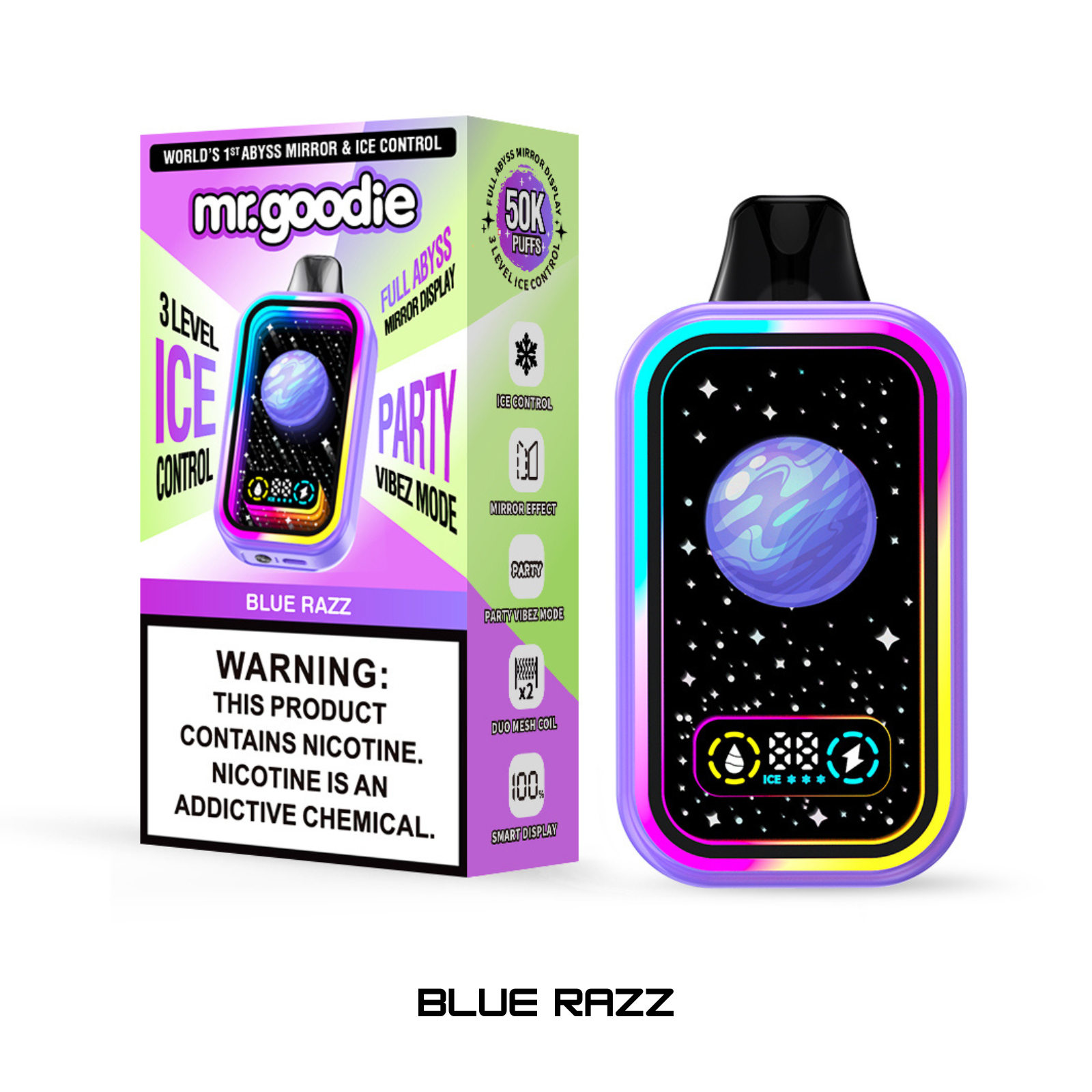 Mr.Goodie Abyss Mirror Ice Control 50000 Puffs Disposable Vape 5% 50mg NIC