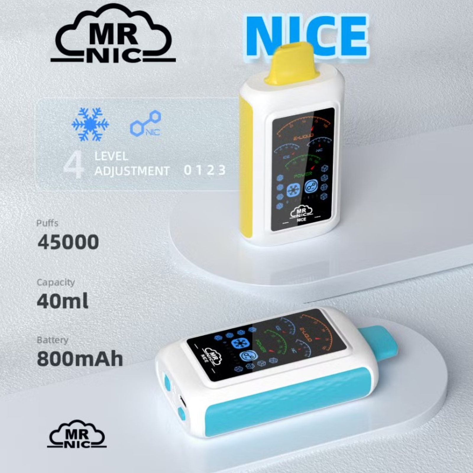 Mr Nic Nice 45000 Puffs Ice+Nic Control Disposable Vape 5% 50mg NIC