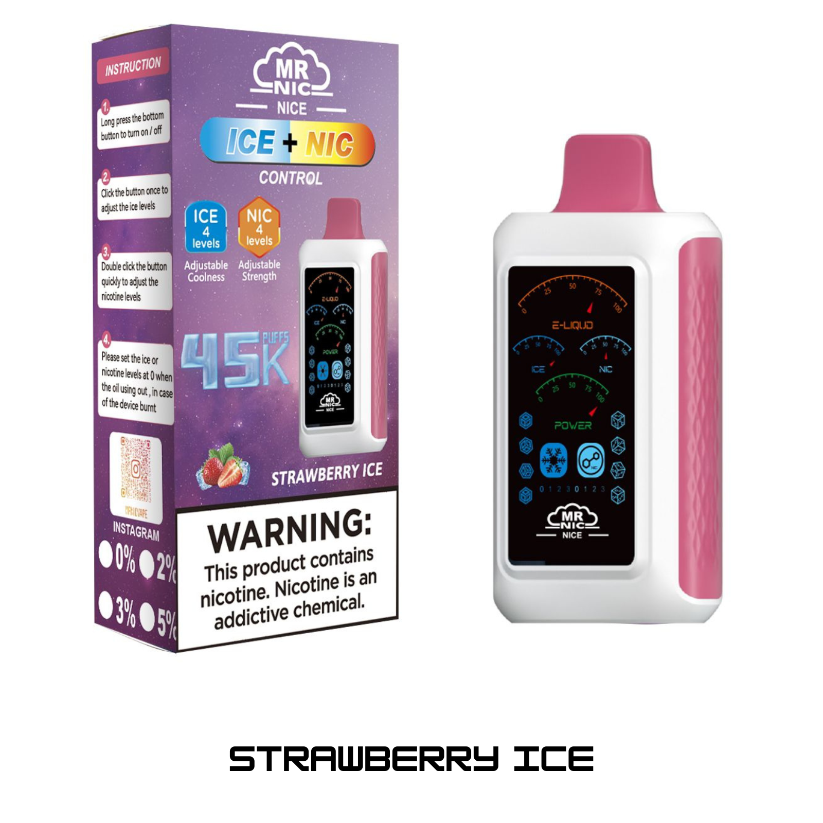 Mr Nic Nice 45000 Puffs Ice+Nic Control Disposable Vape 5% 50mg NIC