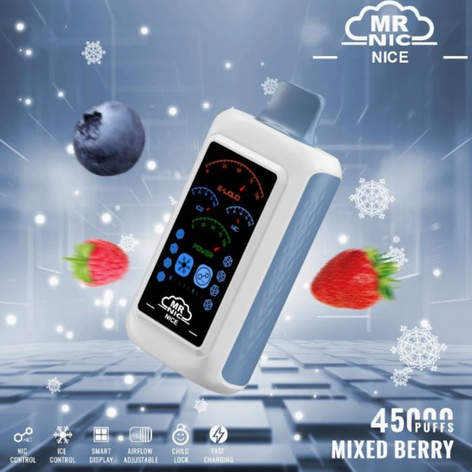 Mr Nic Nice 45000 Puffs Ice+Nic Control Disposable Vape 5% 50mg NIC