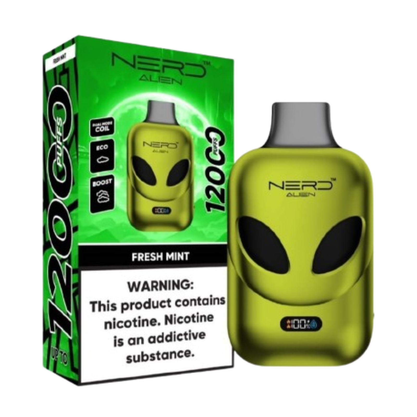 NERD Alien 12000 Puffs Disposable Vape 2% 20mg Nic