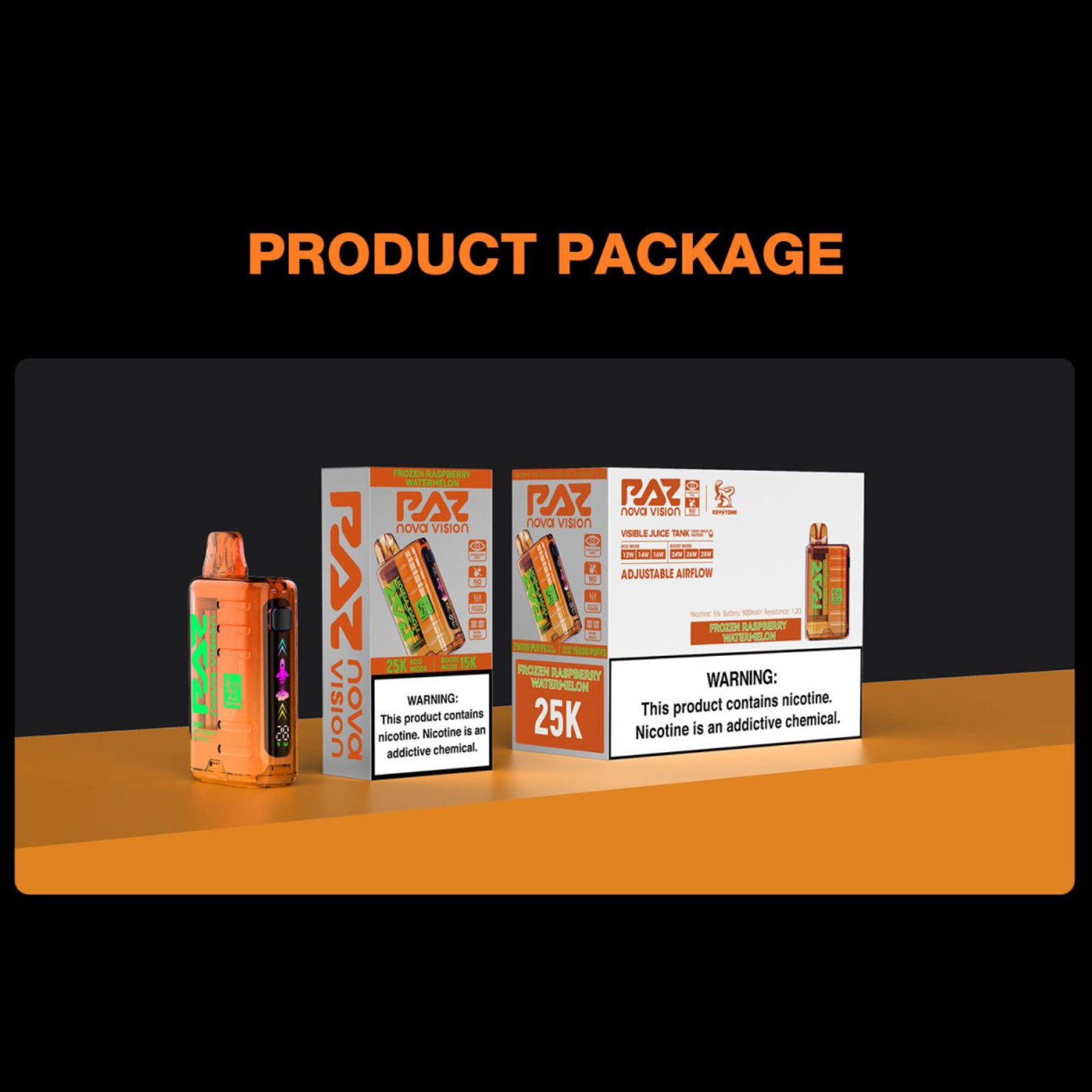 Raz Nova Vision 25000 puffs Disposable Vape packing