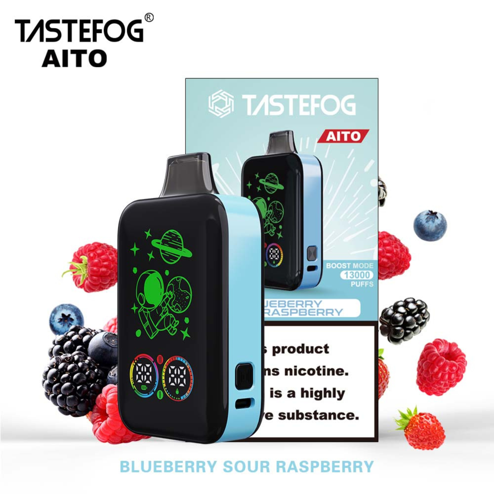 Tastefog AITO 25000 Puffs Smart & Boost Mode Disposable Vape 2% 20mg NIC