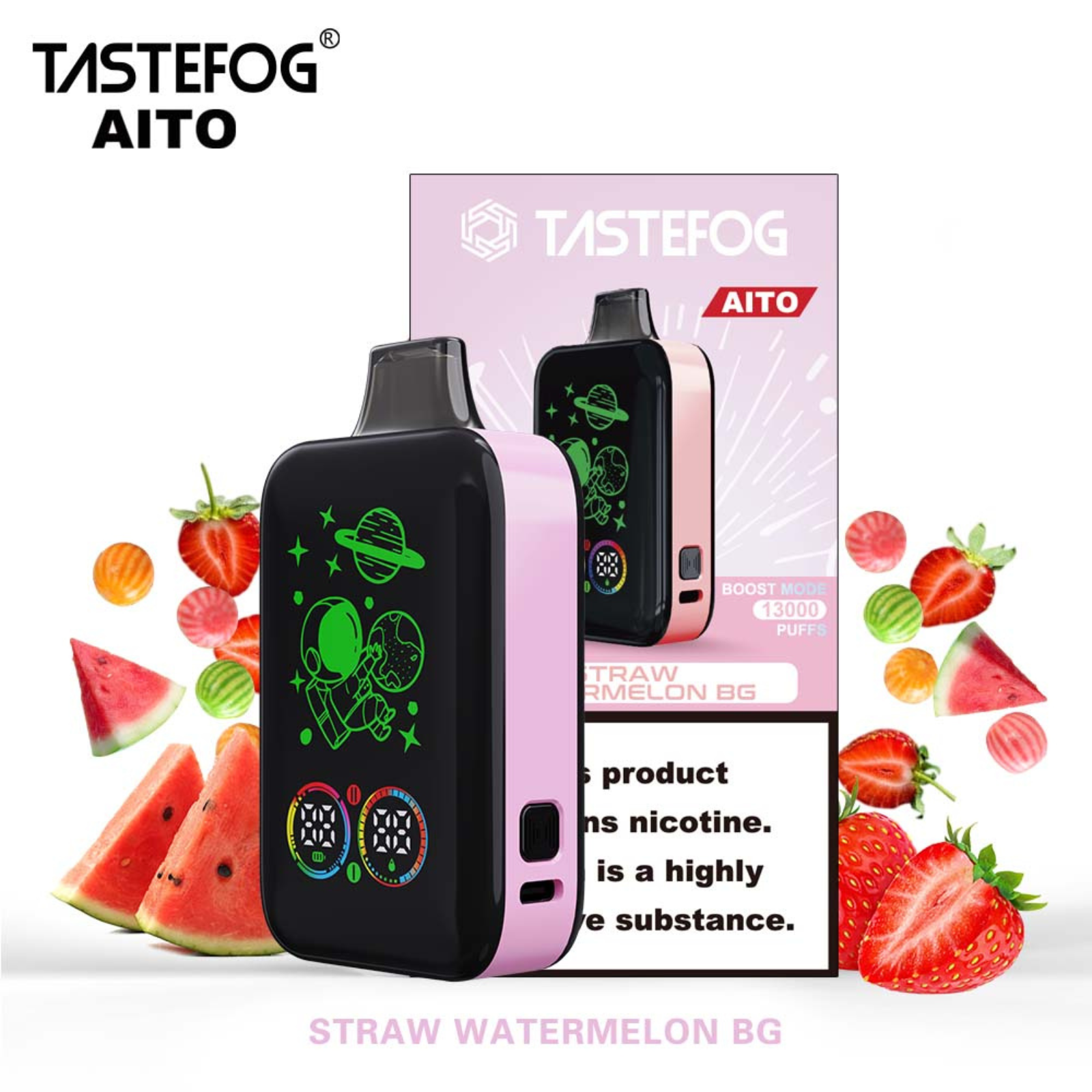 Tastefog AITO 25000 Puffs Smart & Boost Mode Disposable Vape 2% 20mg NIC