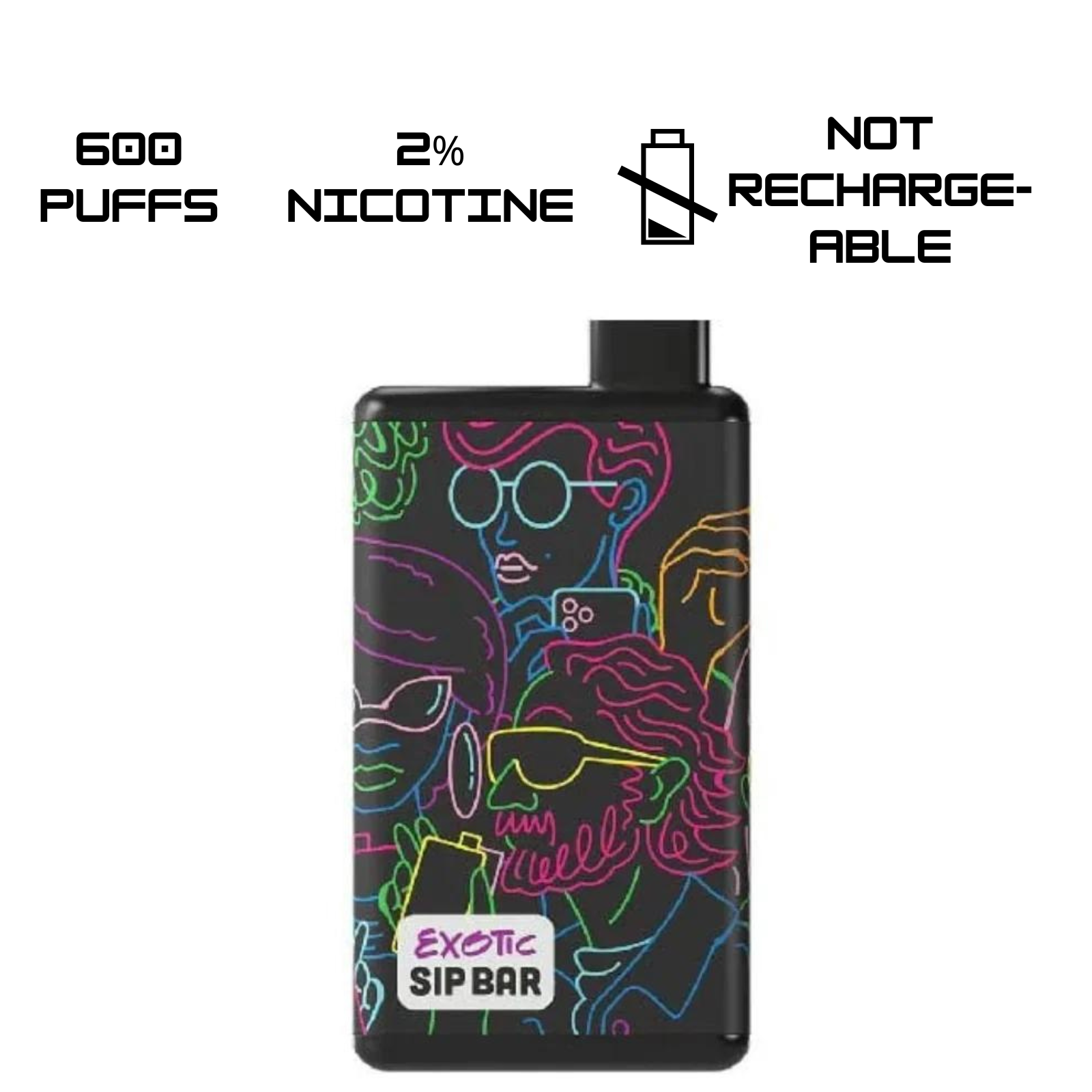 Zeltu Exotic Sip Bar 600 Puffs Disposable Vape 2% 20mg Nic 3 Flavors
