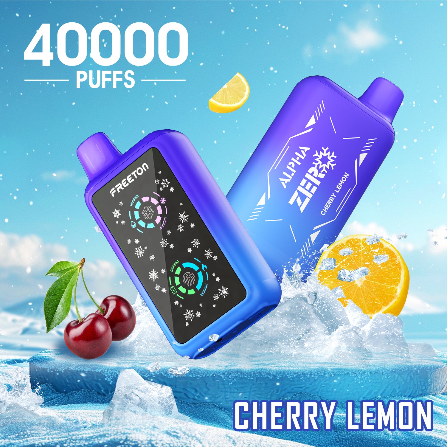 Freeton Alpha Zero 40000 Puffs ADJUSTABLE ICE LEVELS Disposable Vape 5% 50mg Nic