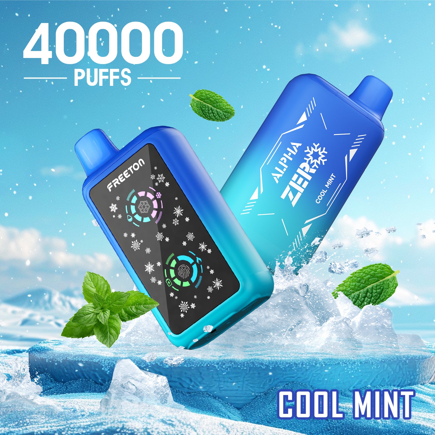 Freeton Alpha Zero 40000 Puffs ADJUSTABLE ICE LEVELS Disposable Vape 5% 50mg Nic
