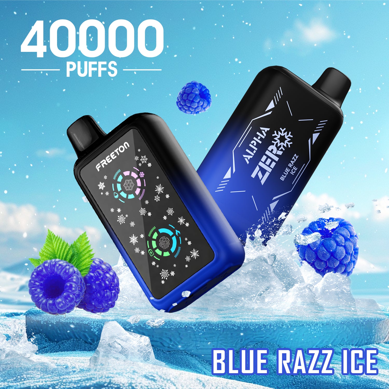 Freeton Alpha Zero 40000 Puffs ADJUSTABLE ICE LEVELS Disposable Vape 5% 50mg Nic