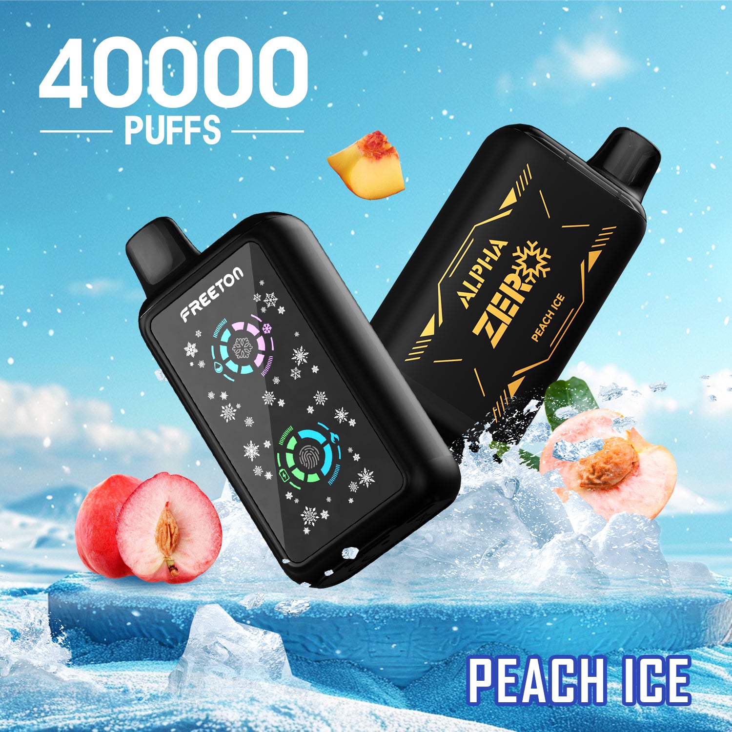 Freeton Alpha Zero 40000 Puffs ADJUSTABLE ICE LEVELS Disposable Vape 5% 50mg Nic