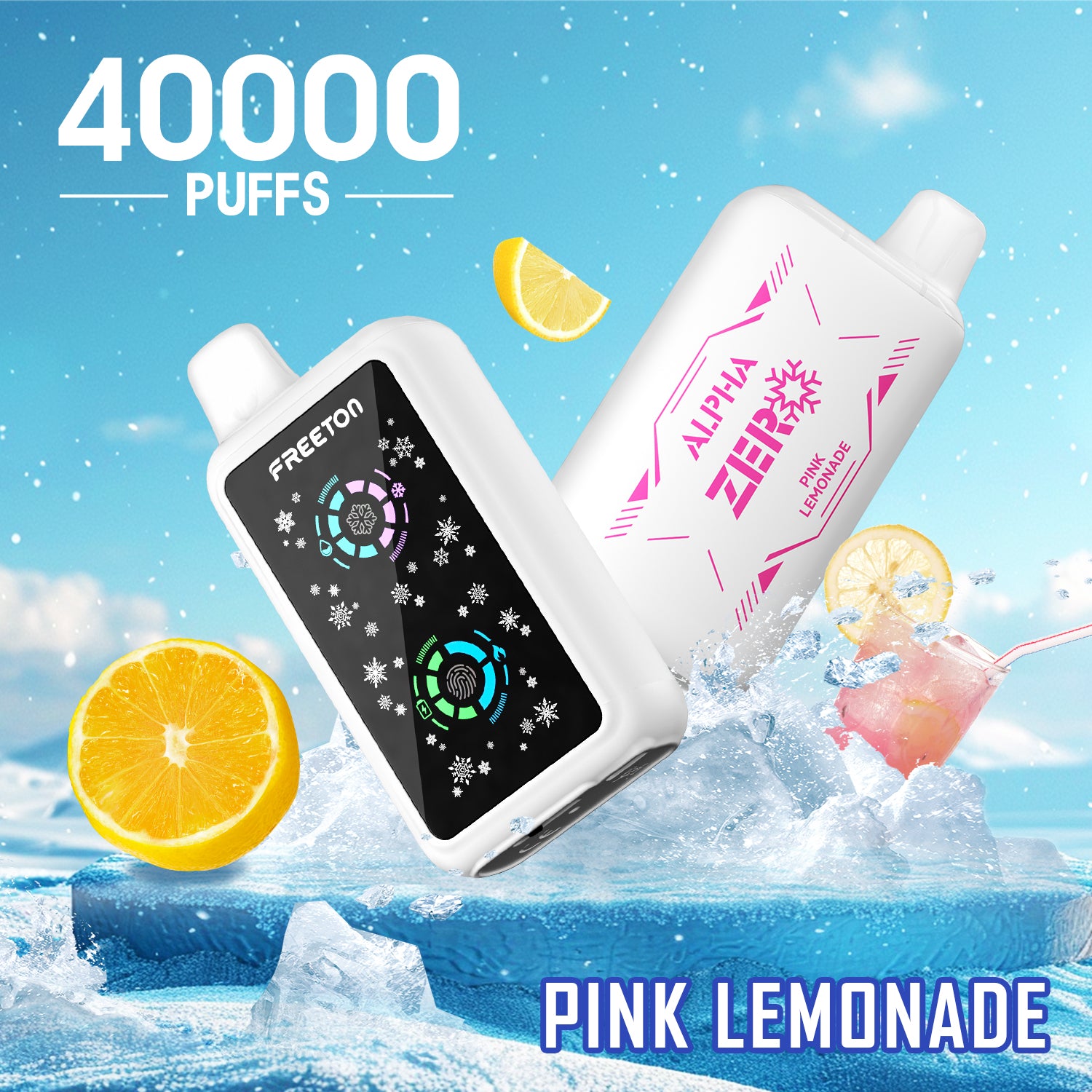 Freeton Alpha Zero 40000 Puffs ADJUSTABLE ICE LEVELS Disposable Vape 5% 50mg Nic