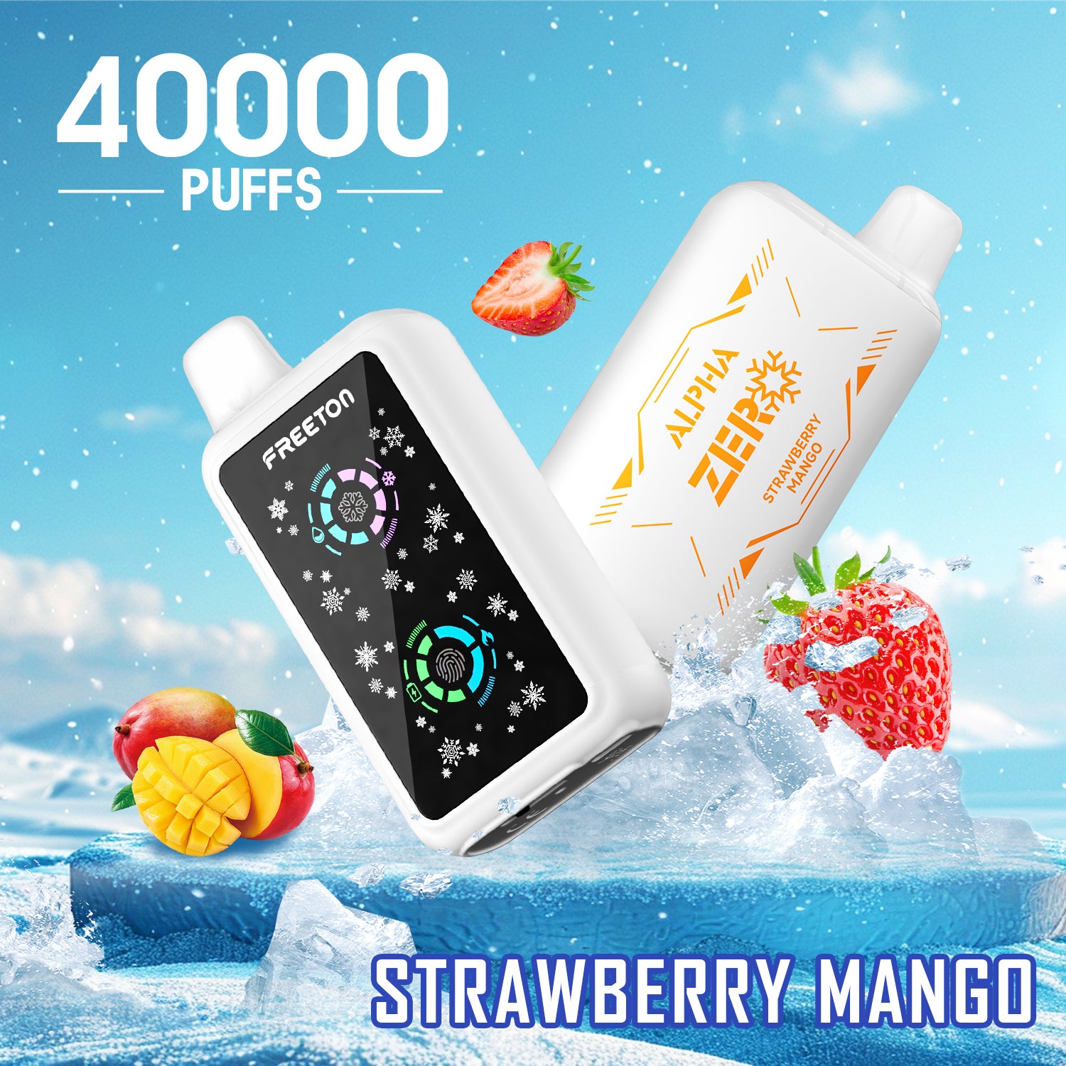 Freeton Alpha Zero 40000 Puffs ADJUSTABLE ICE LEVELS Disposable Vape 5% 50mg Nic