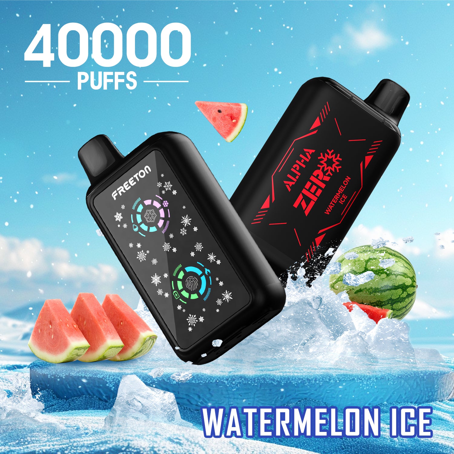 Freeton Alpha Zero 40000 Puffs ADJUSTABLE ICE LEVELS Disposable Vape 5% 50mg Nic