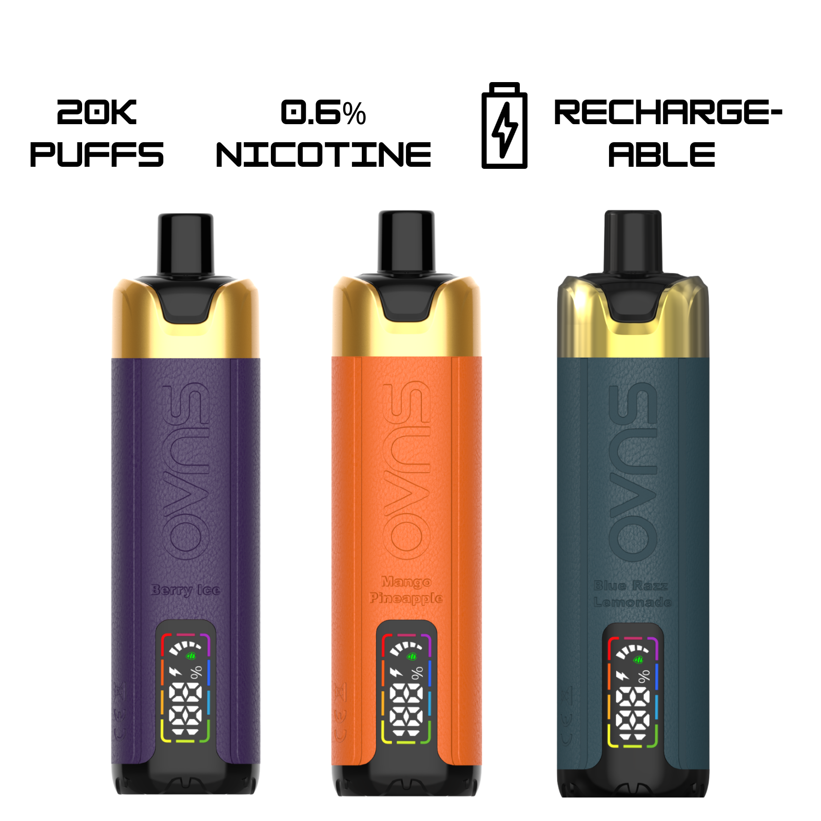 OVNS Golden Crown DTL Shisha Hookah 20000 Puffs Disposable Vape Dual Digital Screens 0.5% 5mg NIC
