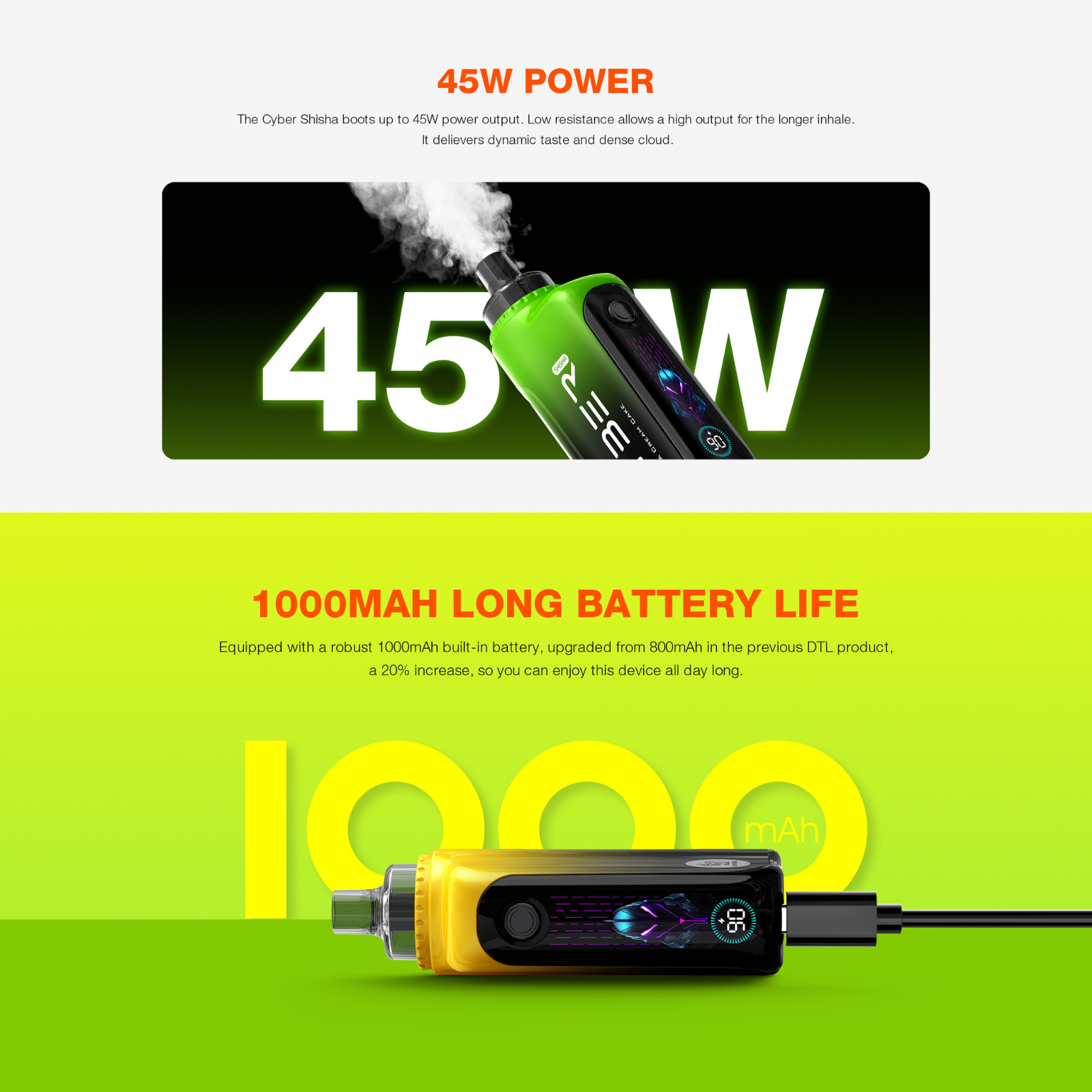 Keystone Cyber DTL Hookah Shisha 30000 Puffs Dynamic Screen Disposable Vape  1% 10mg NIC