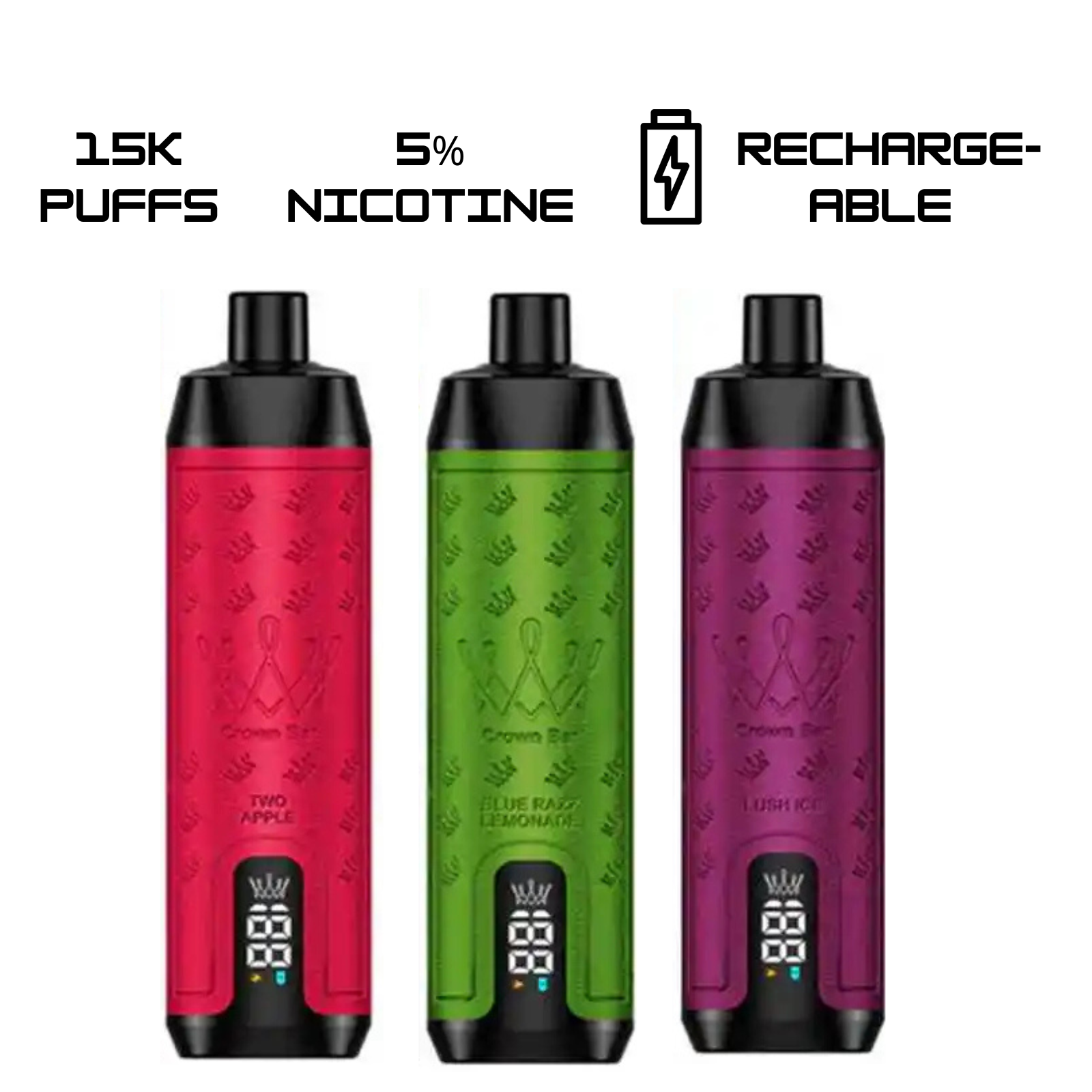 Al Fakher Crown Bar Pro Max 15000 Puffs Disposable Vape  5% 50mg NIC