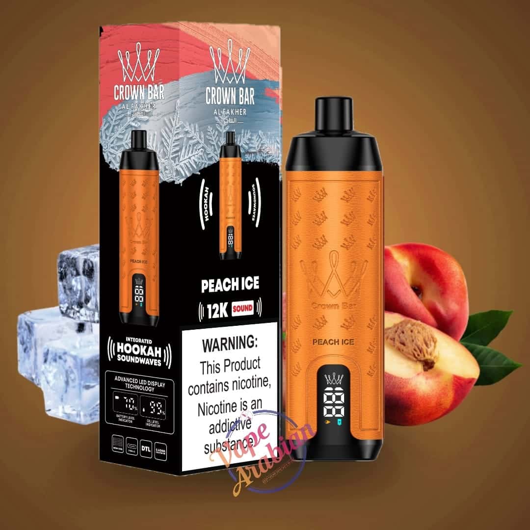 Al Fakher Crown Bar Shisha DTL 12000 Puffs Disposable Vape With Sound 0.5% 5mg Nic 9 Flavors