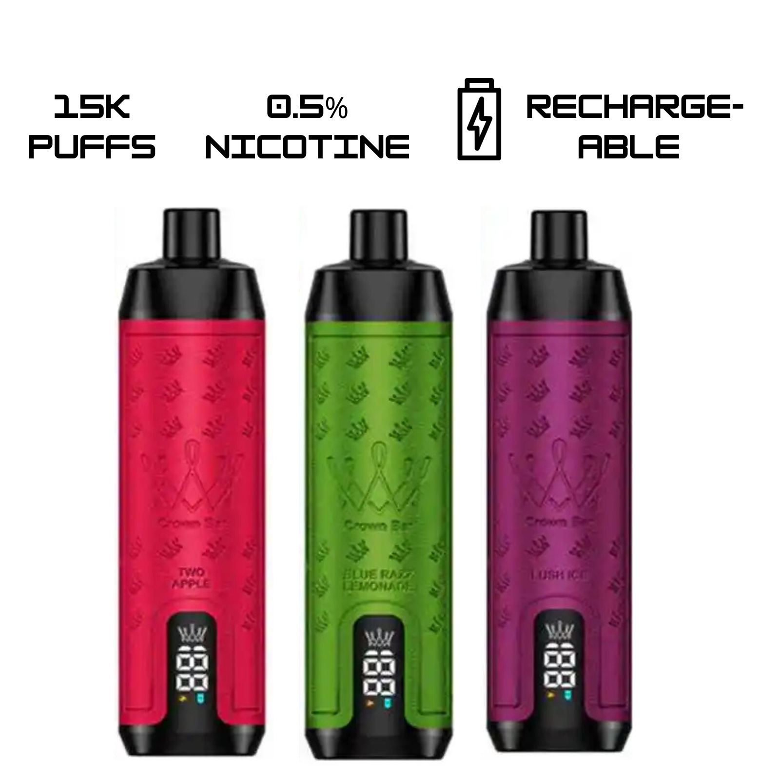 Al Fakher Crown Bar Pro Max 15000 Puffs Disposable Vape  0.5% 5mg NIC