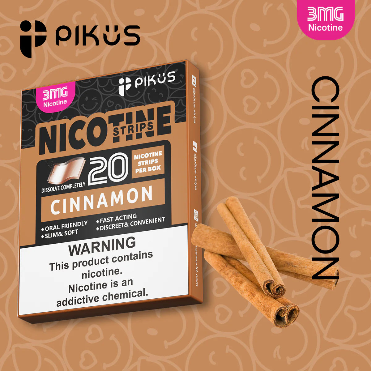 Pikus Nicotine Strips 2MG / 3MG Oral Film Fast, Clean & Effective