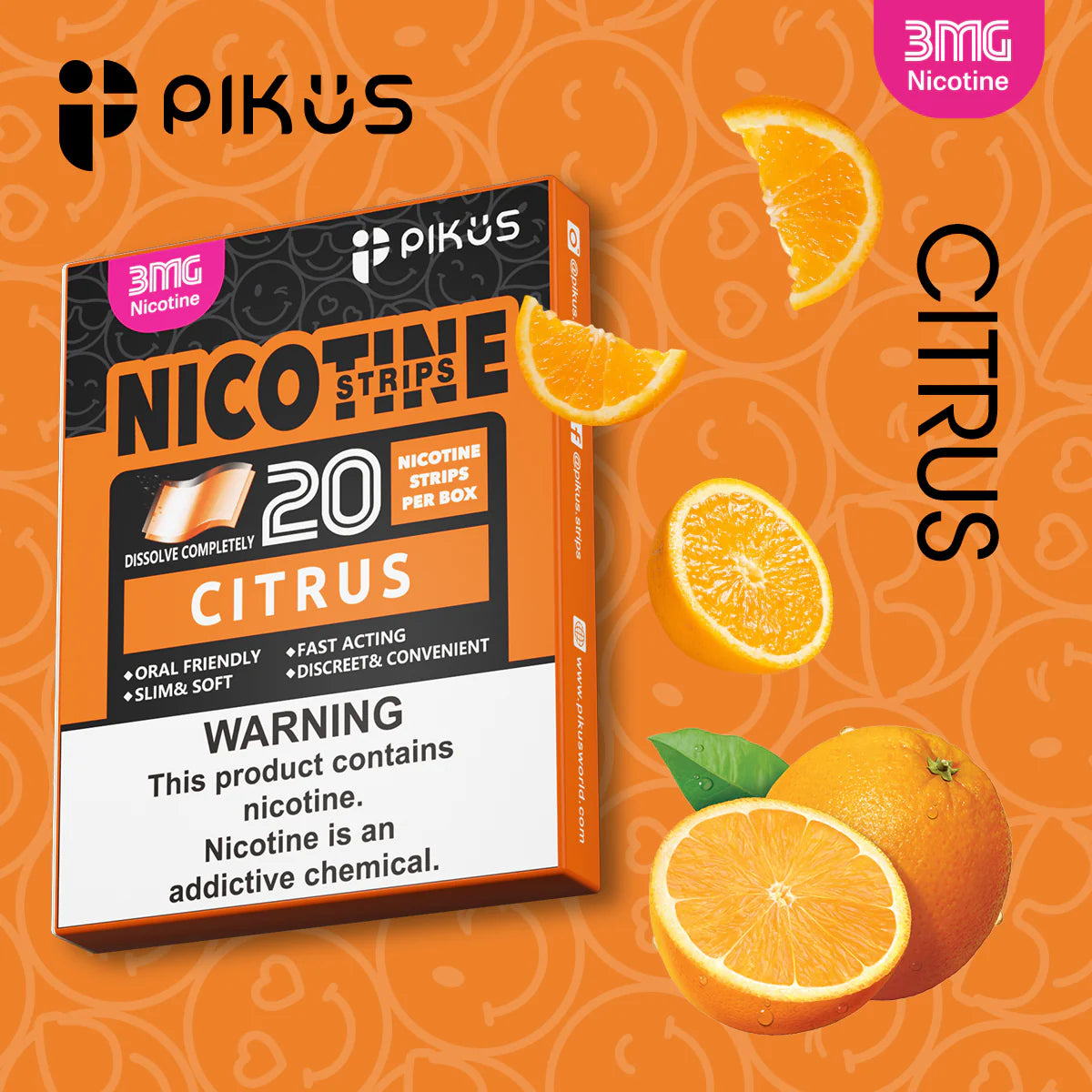 Pikus Nicotine Strips 2MG / 3MG Oral Film Fast, Clean & Effective