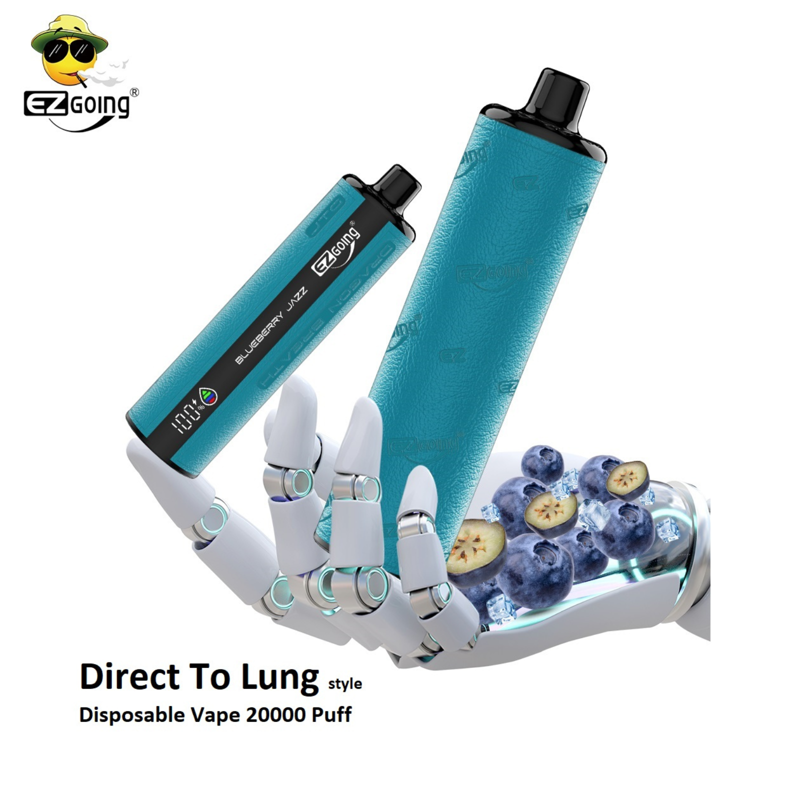 EZ GOING DTL Shisha Hookah 20000 Puffs Adjustable Airflow Disposable Vape 0.5% 5mg NIC