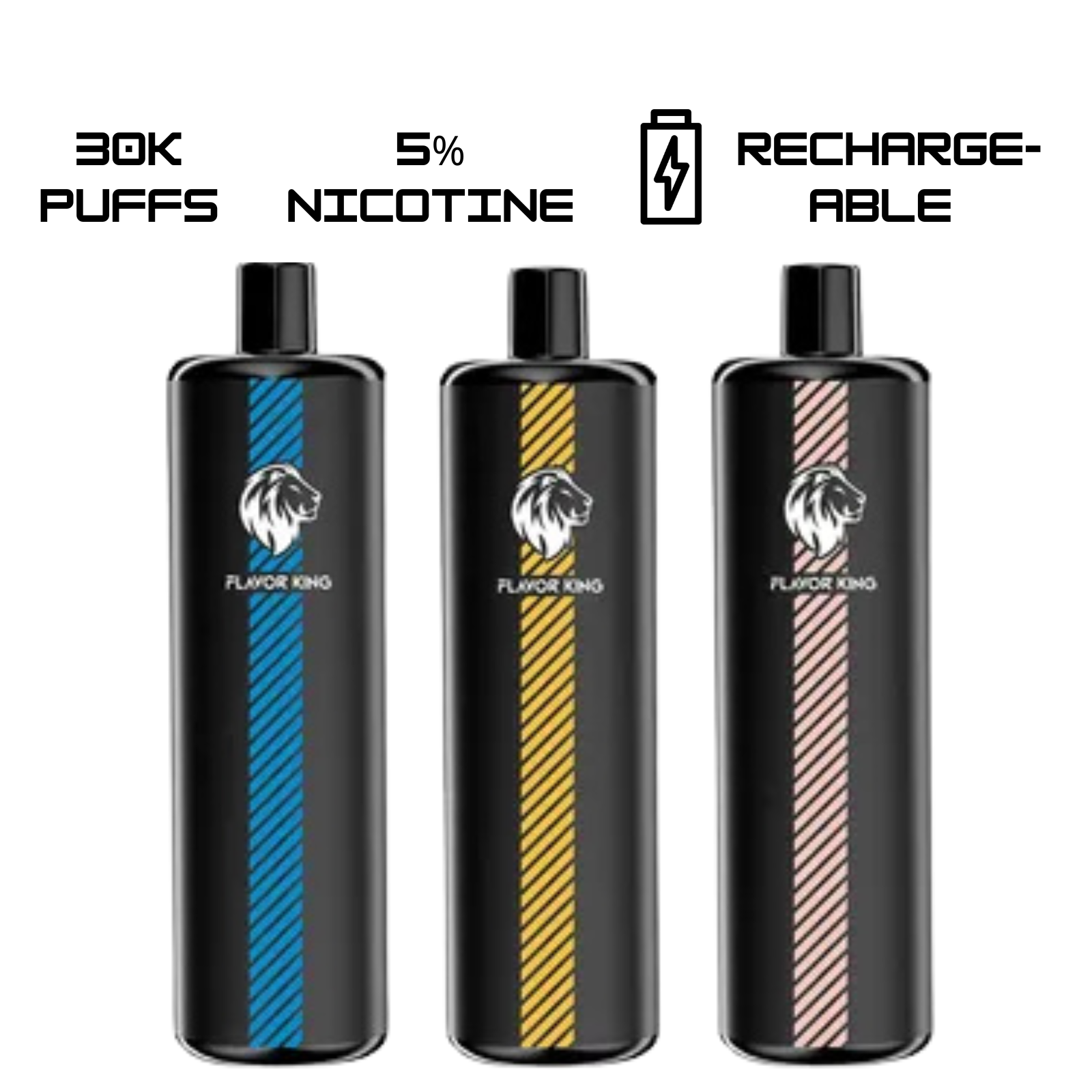 Flavor King Refind DTL Shisha Hookah 30000 Puffs Adjustable Airflow Disposable Vape 0.5% 5mg NIC