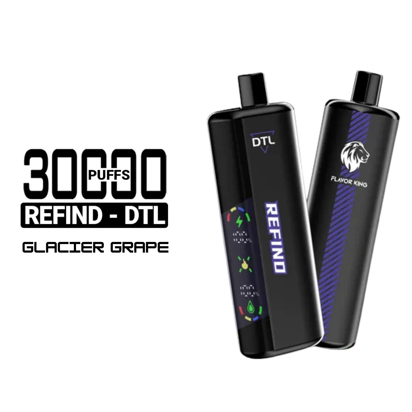Flavor King Refind DTL Shisha Hookah 30000 Puffs Adjustable Airflow Disposable Vape 0.5% 5mg NIC