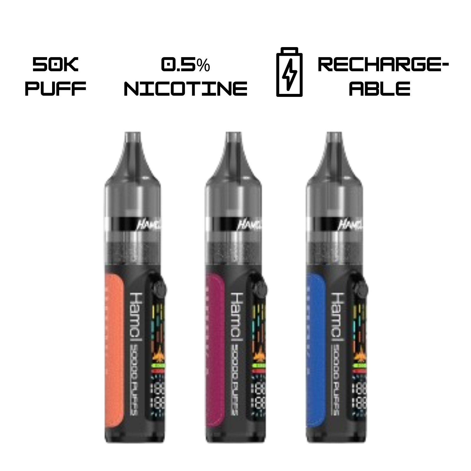 HAMCL Hookah 50000 Puffs Disposable Vape 0.5% 5mg NIC