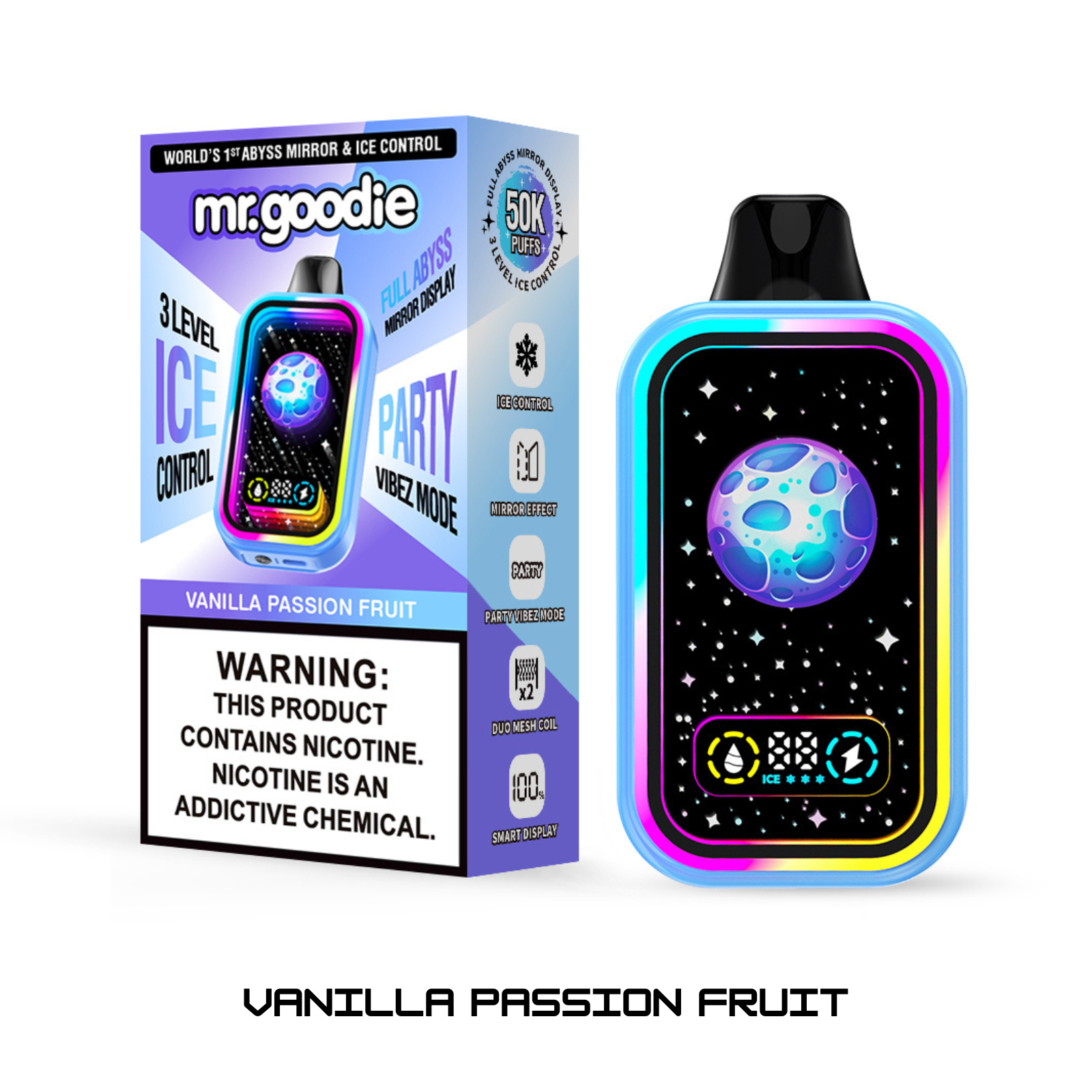 Mr.Goodie Abyss Mirror Ice Control 50000 Puffs Disposable Vape 5% 50mg NIC