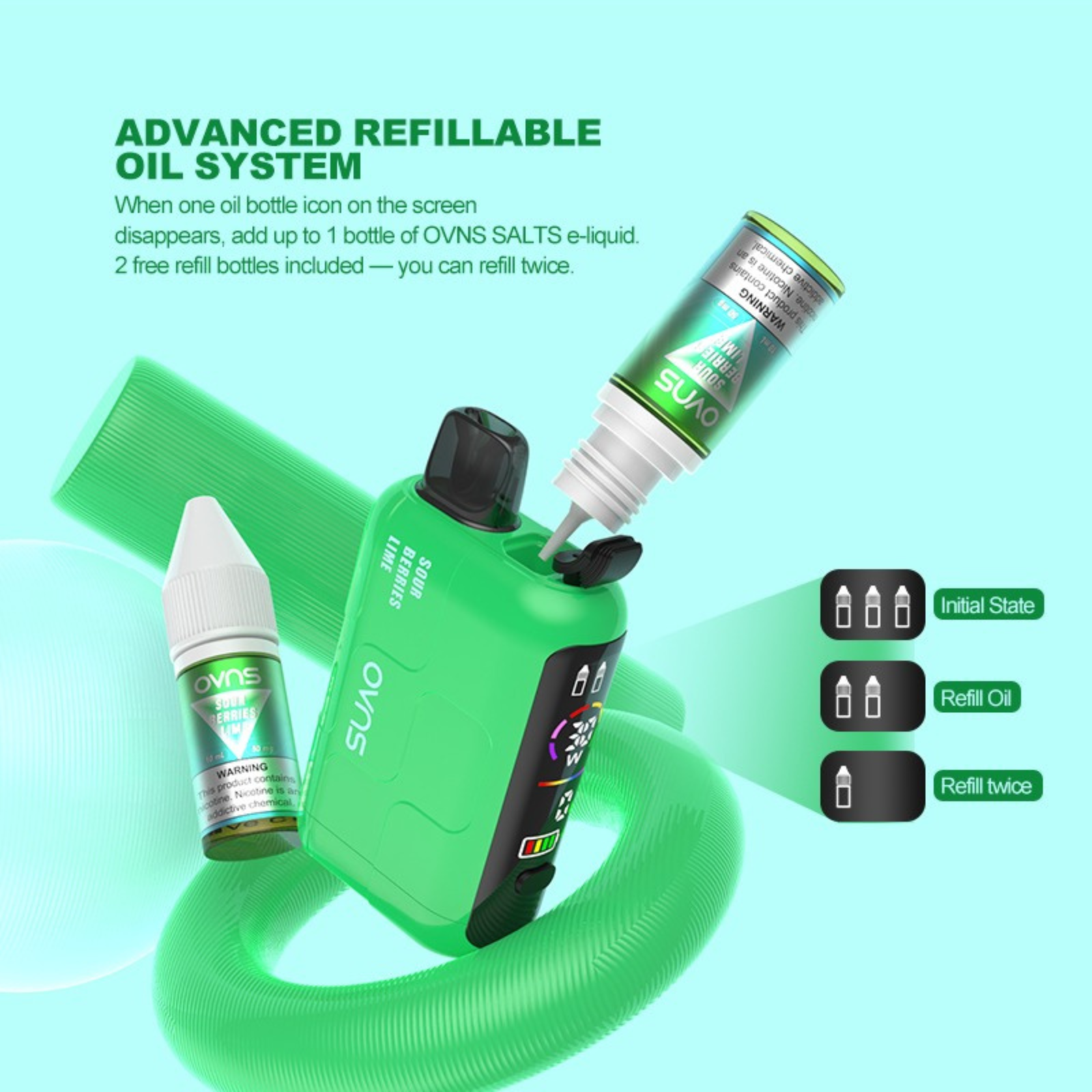 OVNS Refillable 50000 Puffs Disposable Vape 5% 50mg Nic