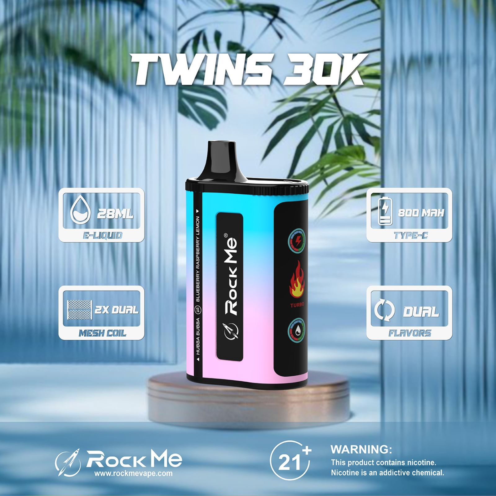 Rock Me 2-in-1 30000 Puffs Disposable Vape 5% 50mg NIC