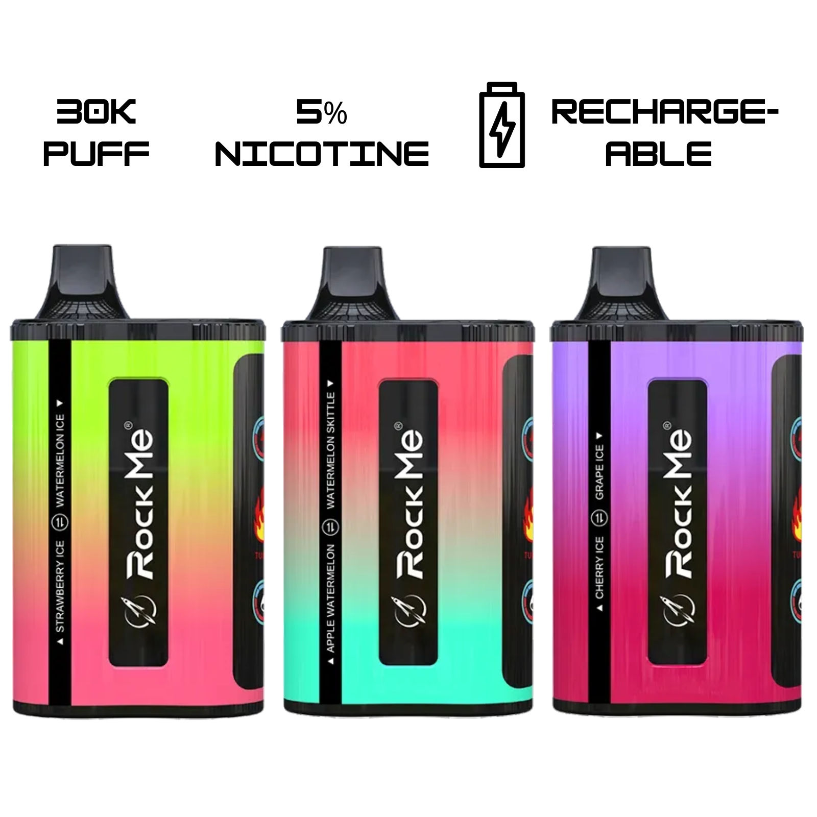 Rock Me 2-in-1 30000 Puffs Disposable Vape 5% 50mg NIC