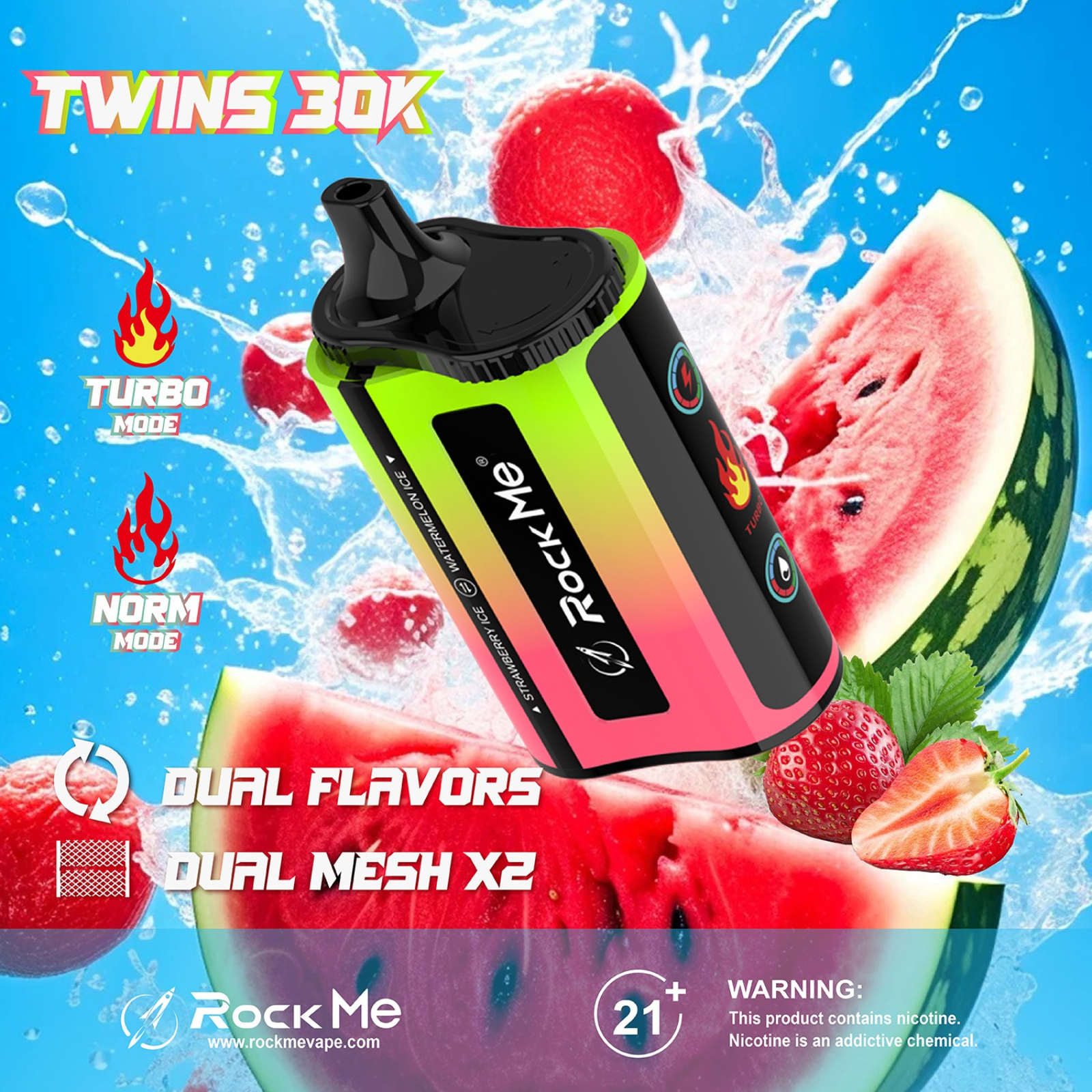 Rock Me 2-in-1 30000 Puffs Disposable Vape 5% 50mg NIC