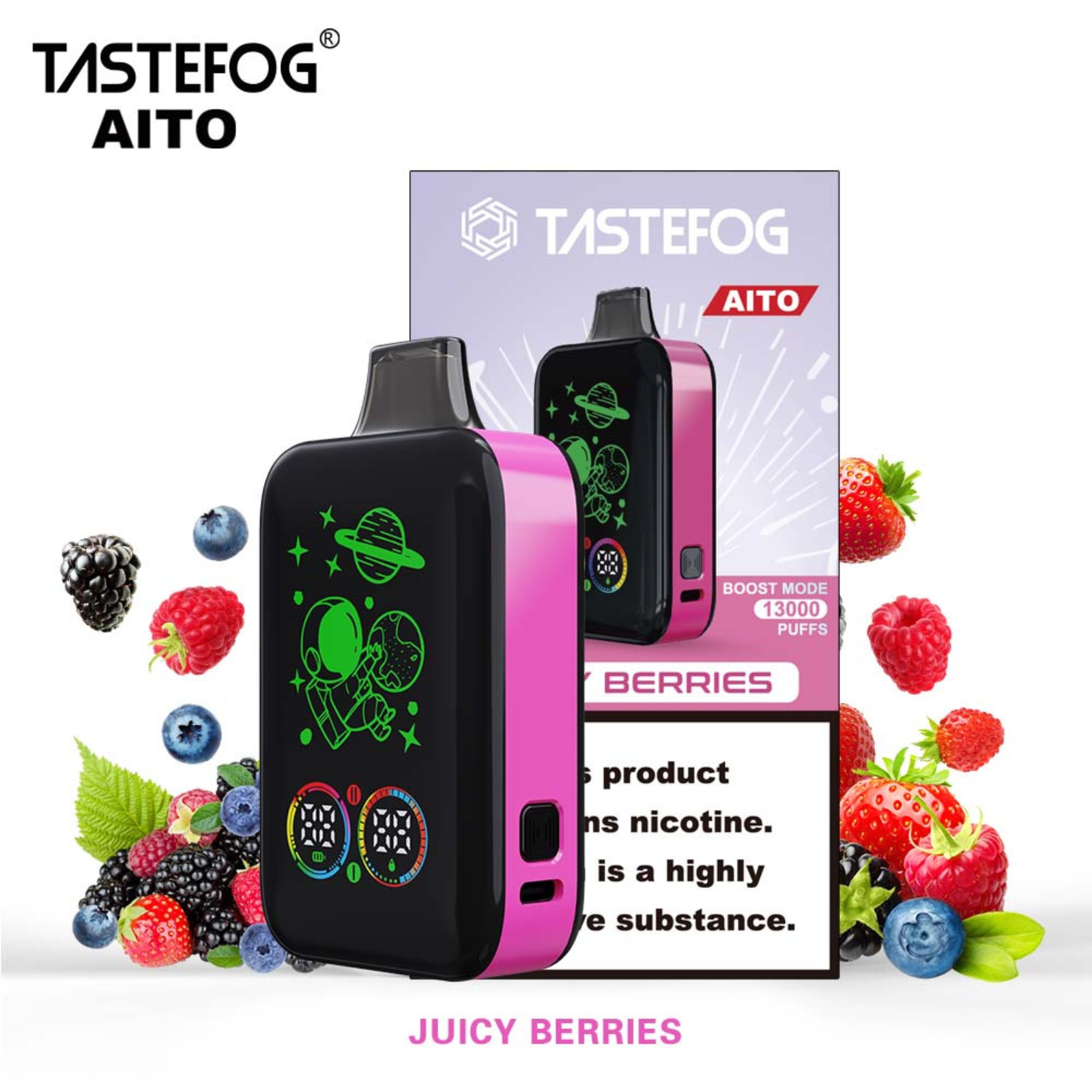 Tastefog AITO 25000 Puffs Smart & Boost Mode Disposable Vape  2% 20mg NIC